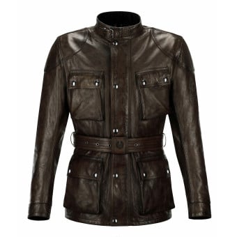 Veste Moto Belstaff Trialmaster Cuir Antique Black Brown